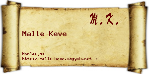 Malle Keve névjegykártya